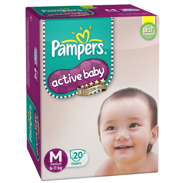 Pampers Active Baby Medium Size Diapers