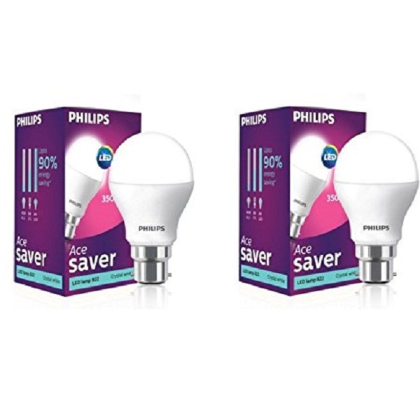 Philips Base B22 4 Watt LED Bulb Pack of 2