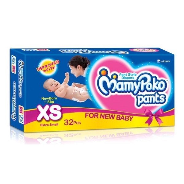 Mamy Poko Pant Style Extra Small Size Diapers 32 Count