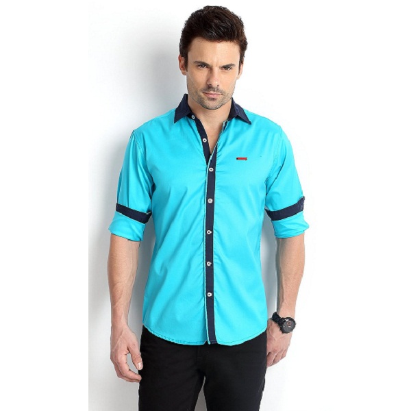 RODID Attractive Look Mens Cotton Solid Casual Shirt