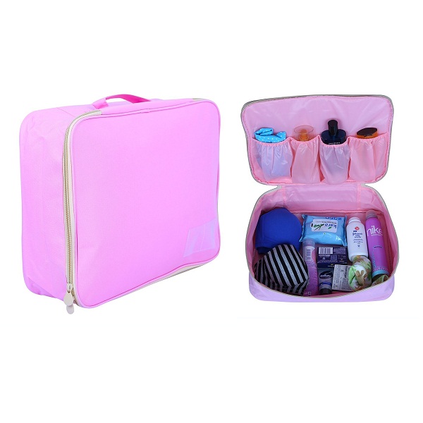 PackNBUY PINK Large Toiletry Pouch Organizer for Make up Cosmetics Shaving Kit