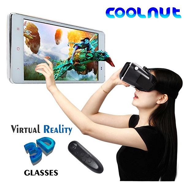 COOLNUT VR 3D Video Glasses Headset with Best Bluetooth Gaming Remote For Smartphones