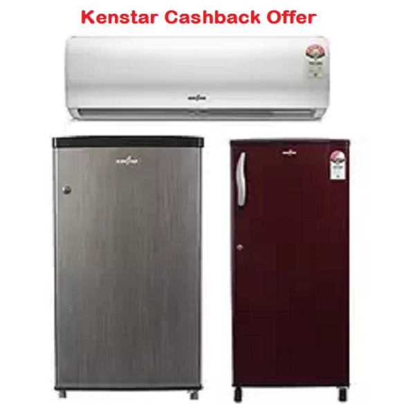 LIMITED PERIOD OFFER Chance to win 100 Percent cashback on the purchase of a Kenstar AC or Refrigerator today