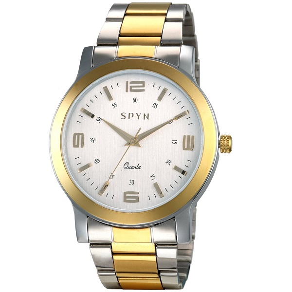 Spyn Exclusive Glow Series golden casual wrist watch for Men