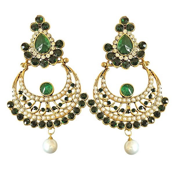 Surat Diamonds Gold Plated Hanging Earrings for Women