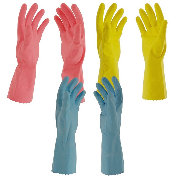Primeway Rubberex Flocklined Rubber Hand Gloves Set of 3 Pairs