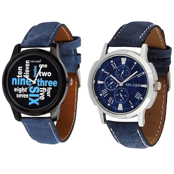 Asgard Set of 2 Trendy Analog Multicolour Dial Watches for Men