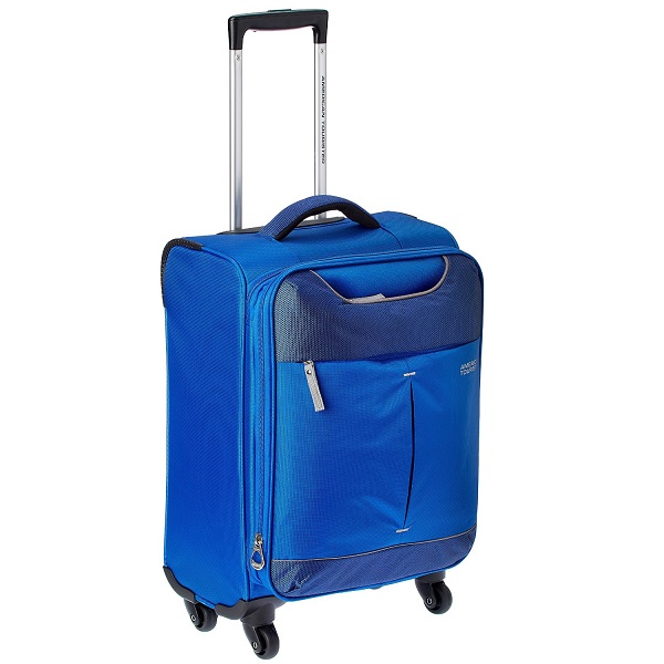 American Tourister Sky Polyester 55Cms Blue Soft Sided Suitcase