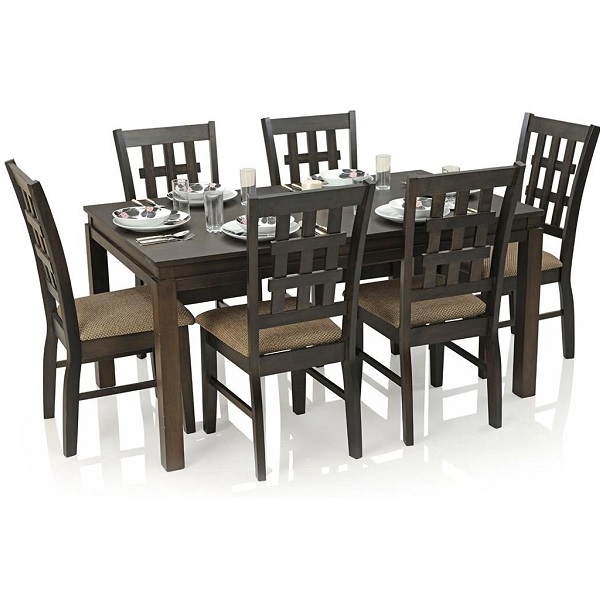 Royal Oak Chequered Daisy Six Seater Dining Table Set