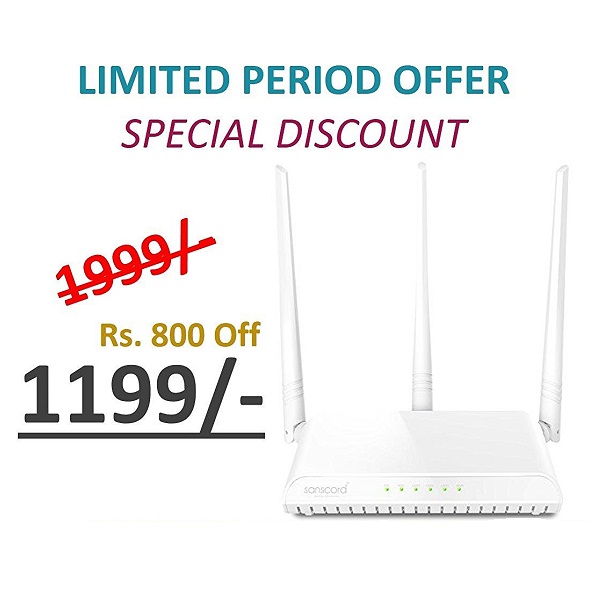 SansCord 300 Mbps Wireless Router with Enhanced Coverage