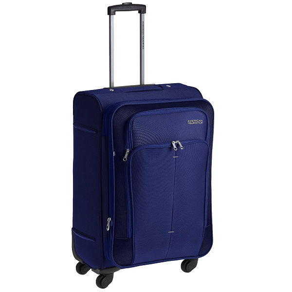 American Tourister Crete Polyester 67cms Ink Blue Softsided Suitcase