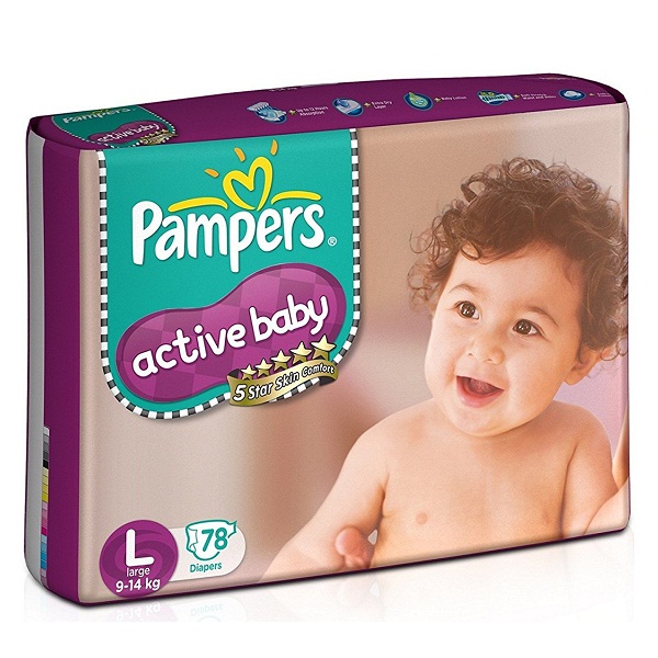 Pampers Active Baby Large Size Diapers 78 count
