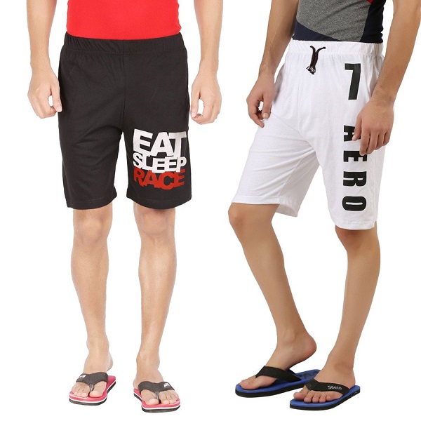 Hotfits combo graphic cotton shorts pack of 2