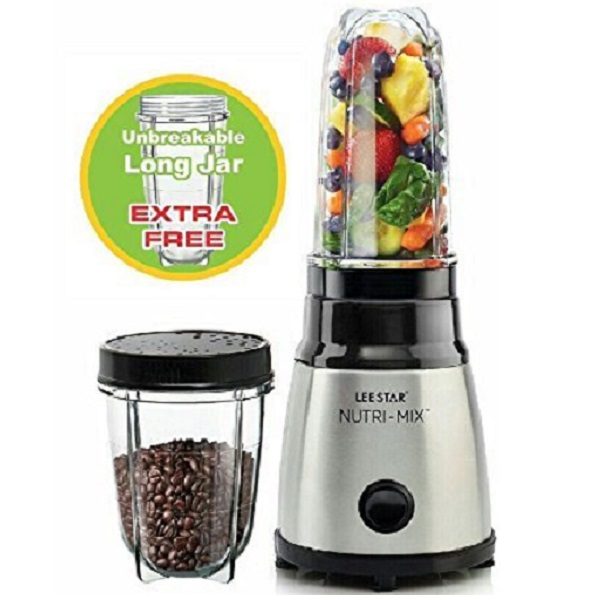 Lee Star 400 Watts Stainless Steel Nutri Mix with Extra Free Unbreakable long jar