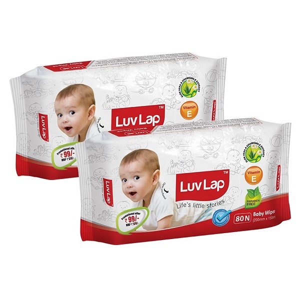 Luvlap Paraben Free Pack of 2 Baby Wet Wipes