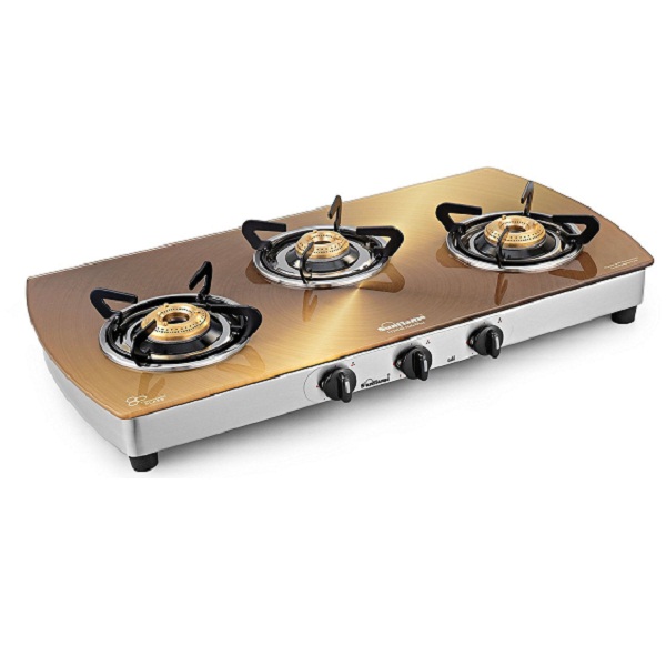 Sunflame Crystal Stainless Steel 3 Burner Gas Stove