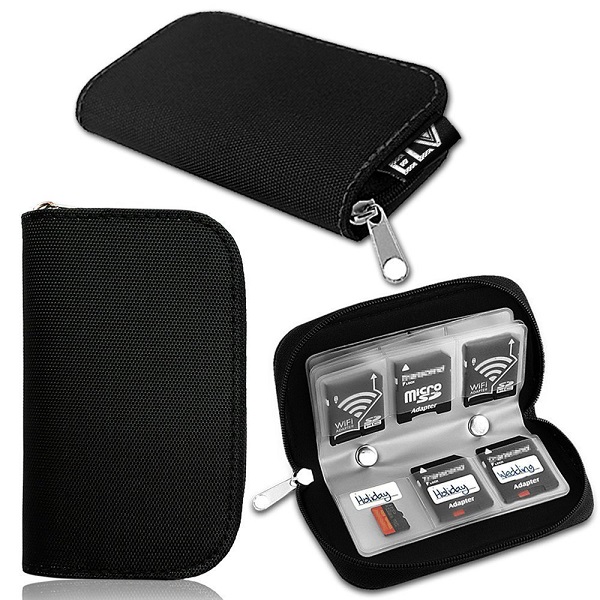 Elv Premium Quality Protective 22 Slots SD Card Carrying Case