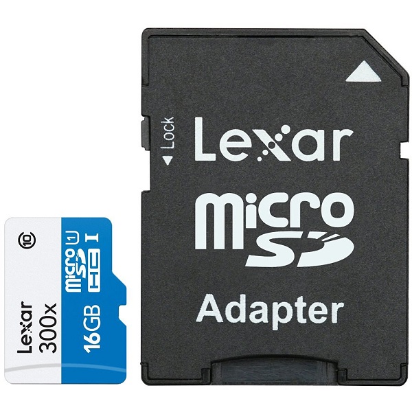 Lexar MicroSD 16GB Class 10 Memory Card with adapter