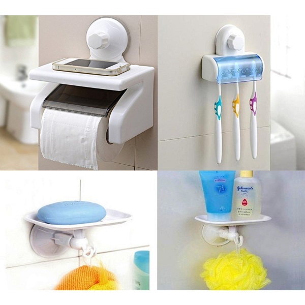 Vivir High Quality Toilet Tissue Holder With Soap Dish And Toothbrush Holder