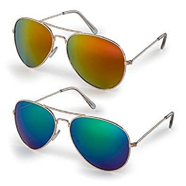 Sheomy Aviator Mirrored Unisex Sunglasses Combo Pack of 2