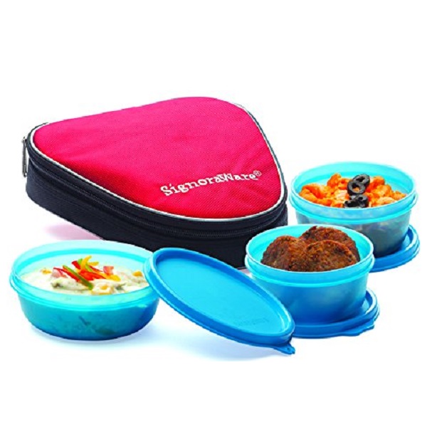 Signoraware Sleek Lunch Boxes with Bag