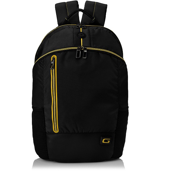 Gear 18 ltr Black and Yellow Casual Backpack