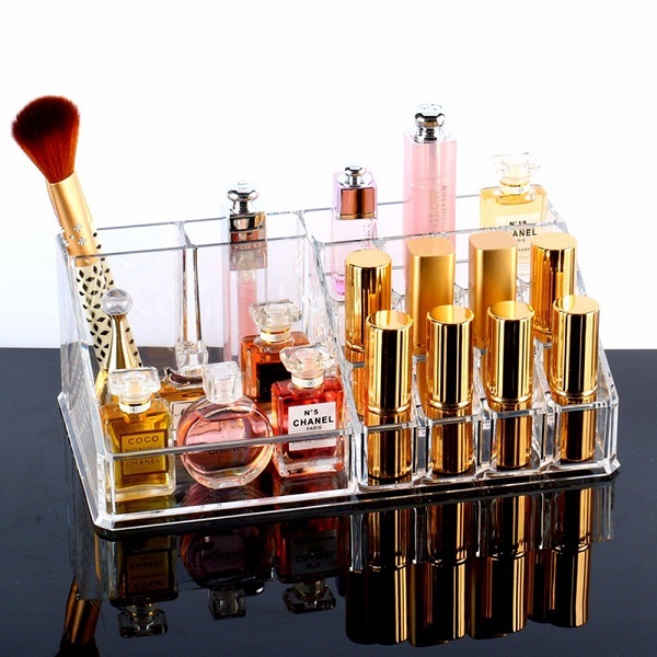 Bulfyss Premium Makeup Cosmetics Organizer Acrylic Display Lipstick Organiser 16 Sections Valentine Gift