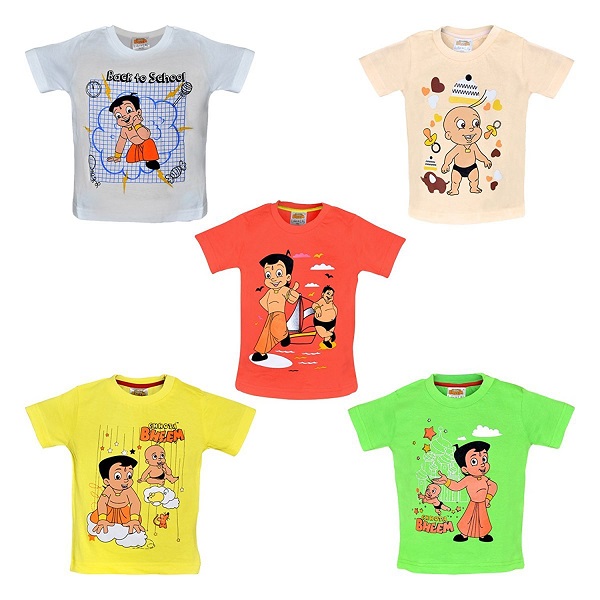 Chhota Bheem T Shirt for Baby Boys Pack of 5