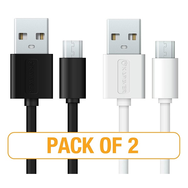Kapaver Micro USB cable 1 meter 2 Pack