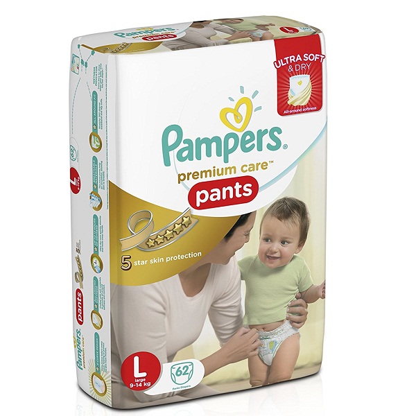 Pampers Premium Care Large Size Diaper Pants 62 Count