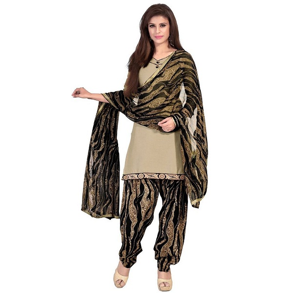 EthnicJunction Womens Cotton Patiala Style Unstitched Dress Material