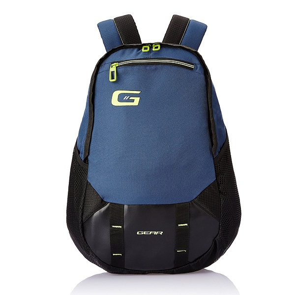 Gear 23 ltr Navy Blue and Green Casual Backpack