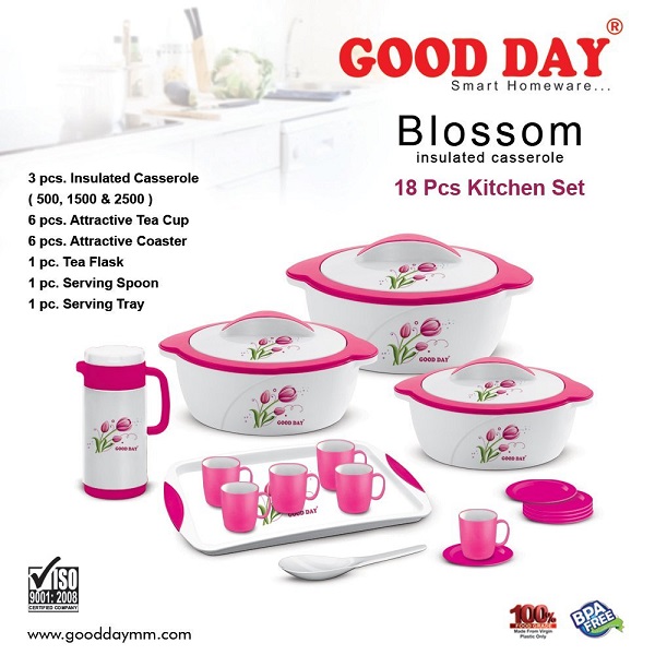 BMS GoodDay Designer Insulated Hot Pot Casserole 18 Piece Gift Set