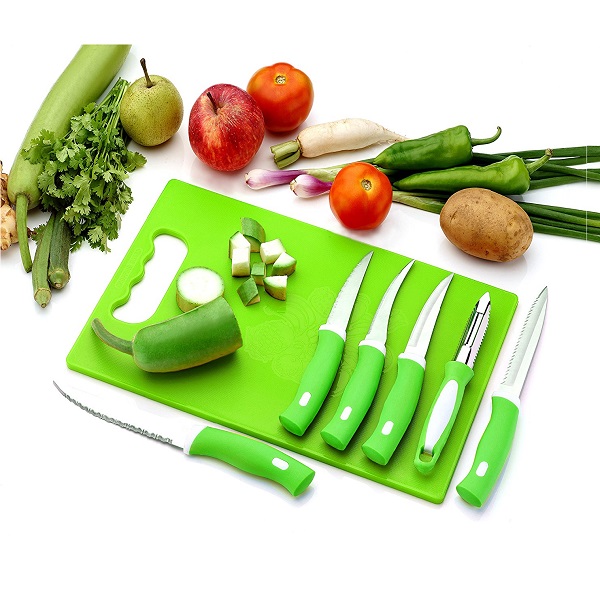 BMS Lifestyle Chopping Board With 6 Pcs Knife Set