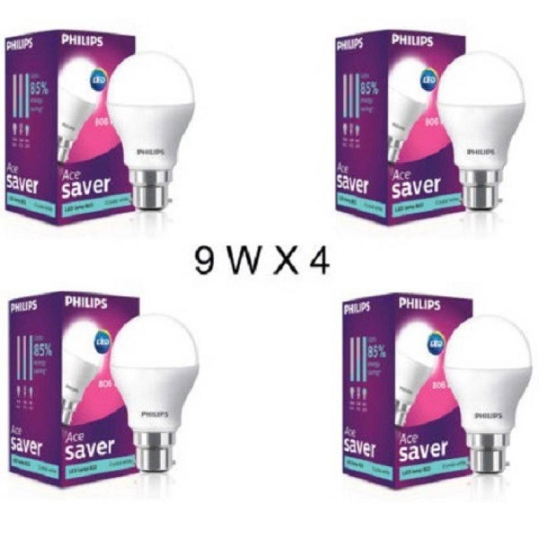 Philips 9 W B22 LED Bulb 4 Pack