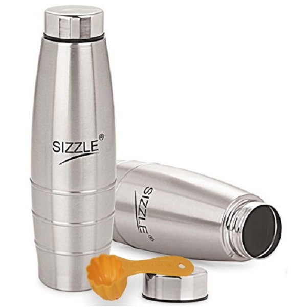 Sizzle Stainless steel Fridge Water Bottle Set of 2