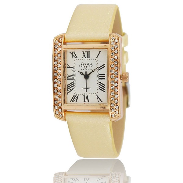 Style Feathers Analogue White Dial Womens Watch
