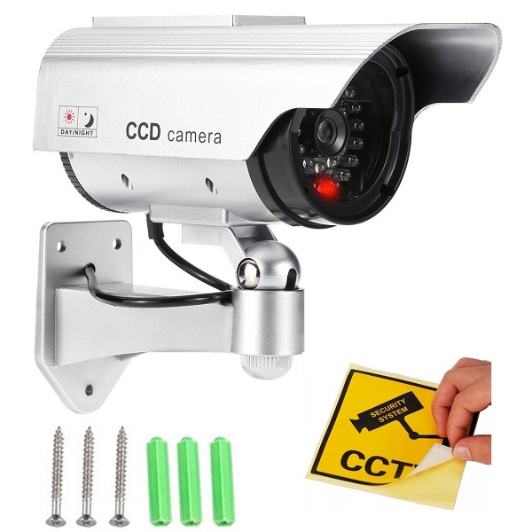 Realistic Looking Dummy Security CCTV Fake Bullet Camera With Flashing LED Light Indication