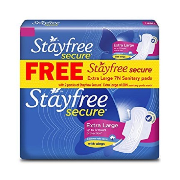 Stayfree Secure Pack of 2 Cottony Soft XL