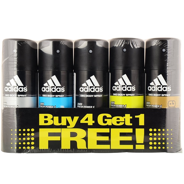 Adidas Pack of 5 Deodorant for Men