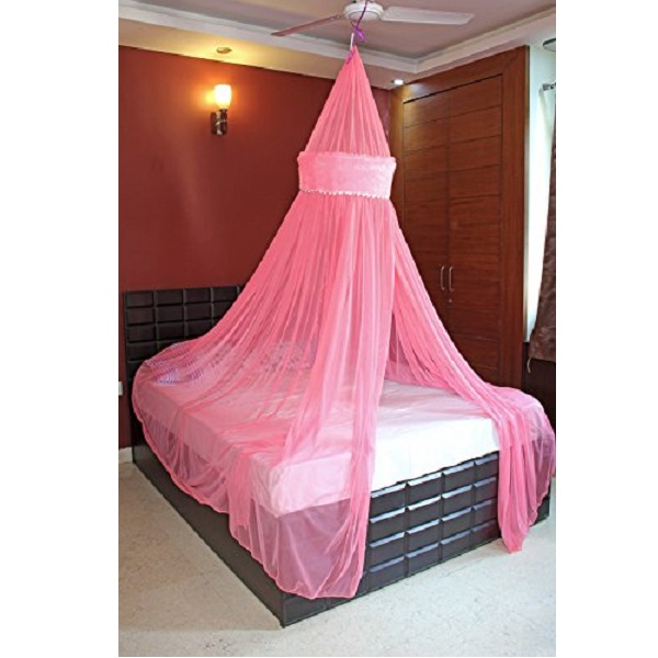 Creative Textile Pink Stylish Mosquito Net For Double Bed
