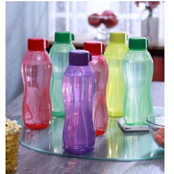 Tupperware Multicolour Plastic 1 L Round Bottle Set of 6