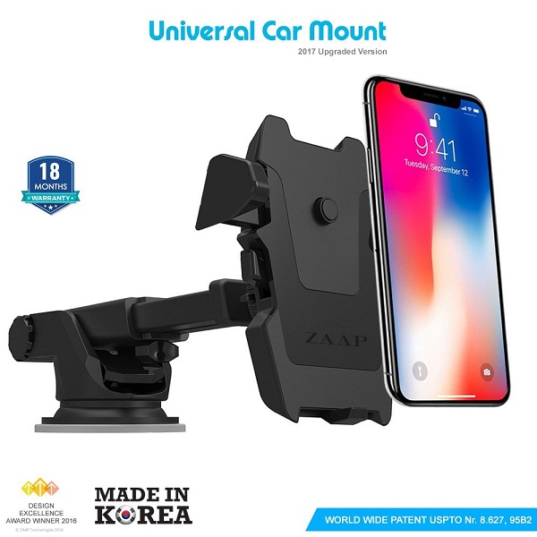 Zaap Quick Touch One Premium 360 Adjustable 3 in 1 Car Mount Holder For All Smartphones