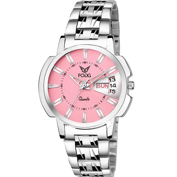 Fogg Pink Day and Date Analog Watch