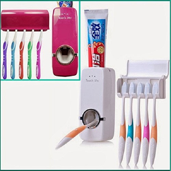 Toothpaste Dispenser Toothbrush-Holder