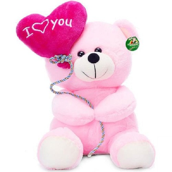 I Love You Balloon Heart Teddy Pink 18 cm