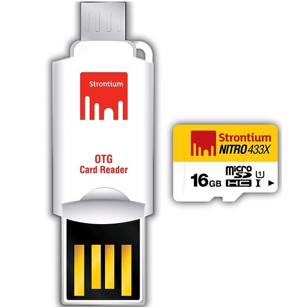 Strontium Nitro 16 GB microSDHC Memory Card With OTG Card Reader