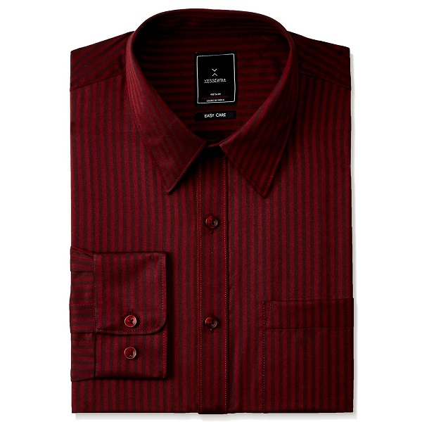 XESSENTIA Mens Evening Dobby Striped Shirt in Slim Fit