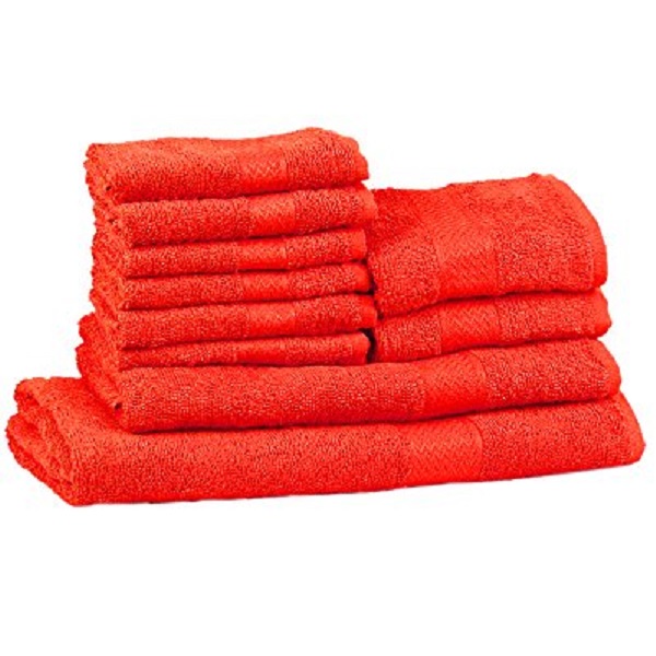 Trident Neon Red 10 Pcs Towel Set